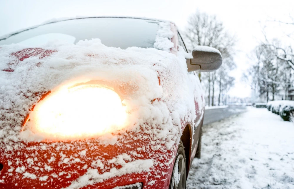 Car stuck in snow